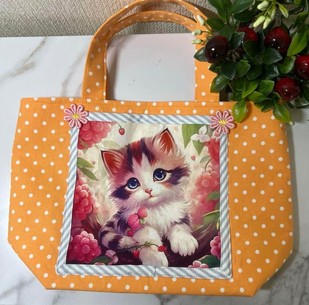 13] お値下げしました‼️可愛い猫ちゃん♡トートバッグ・ハンドメイド  
