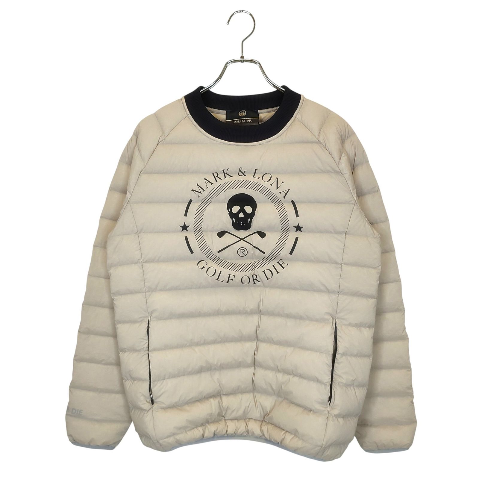 MARK&LONA マークアンドロナ ゴルフ 21AW プルオーバー ダウン ジャケット MLM-1C-AC06 46 ベージュ メンズ