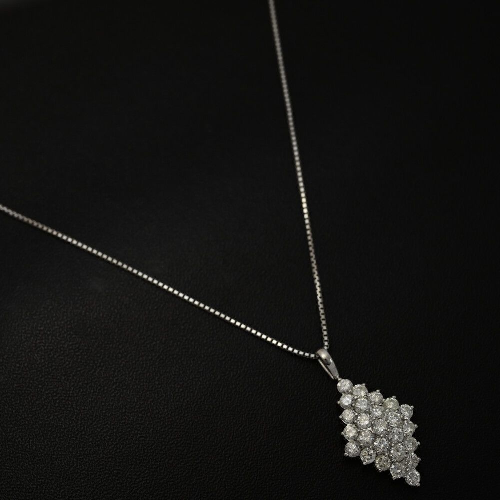 2.16ct ダイヤモンドモチーフ･ダイヤモンドネックレス･ペンダント Pt900-Pt850-9.2g プラチナ プレゼント 記念日 ♀ S レディース 593913