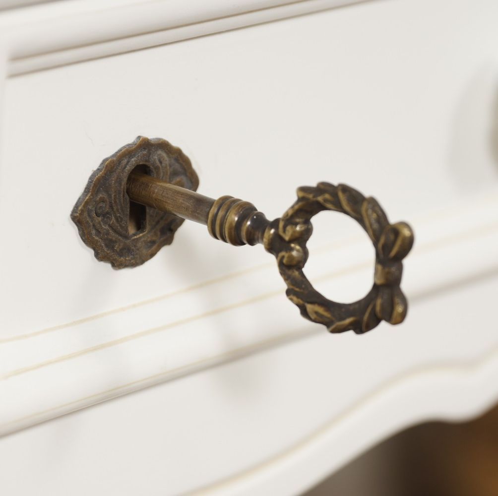 送料無料 E 細部に宿る美 鍵付き引出し＆ディバイダー付き アンティーク調 ホワイトデスク|テーブル - エレガントな彫刻 WWW_NOITHATQUANGTHANH_NET