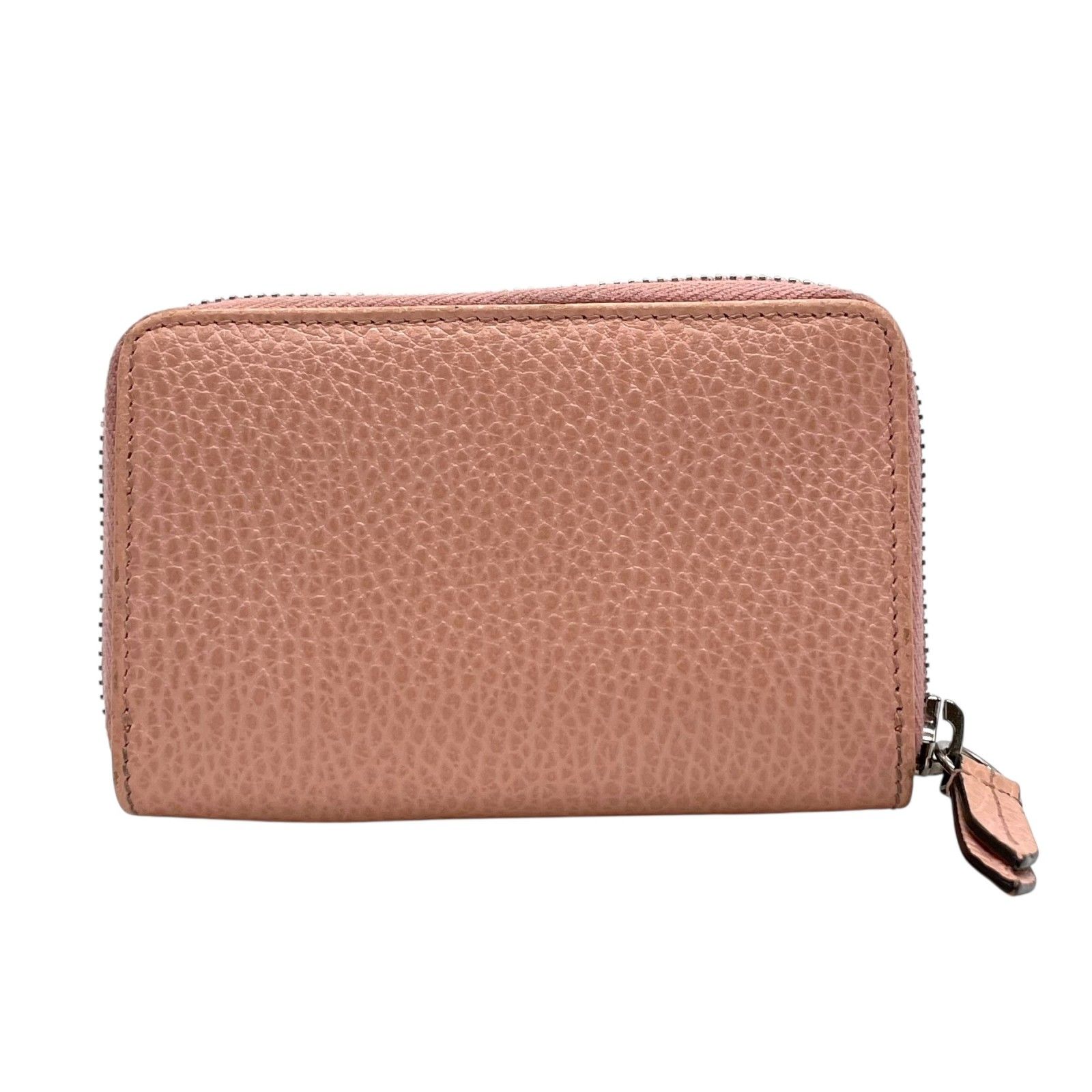 極美品 グッチ GUCCI カードケース 644412 レザー ピンクベージュ 