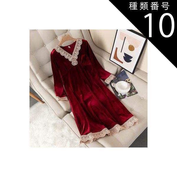 種類10：画像2/M ワンピース ルームウェア 部屋着 ナイトウェア フレア