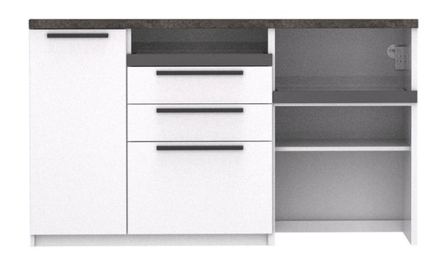 美品】パモウナ 食器棚 キッチンカウンター 白 ホワイト 幅100cm