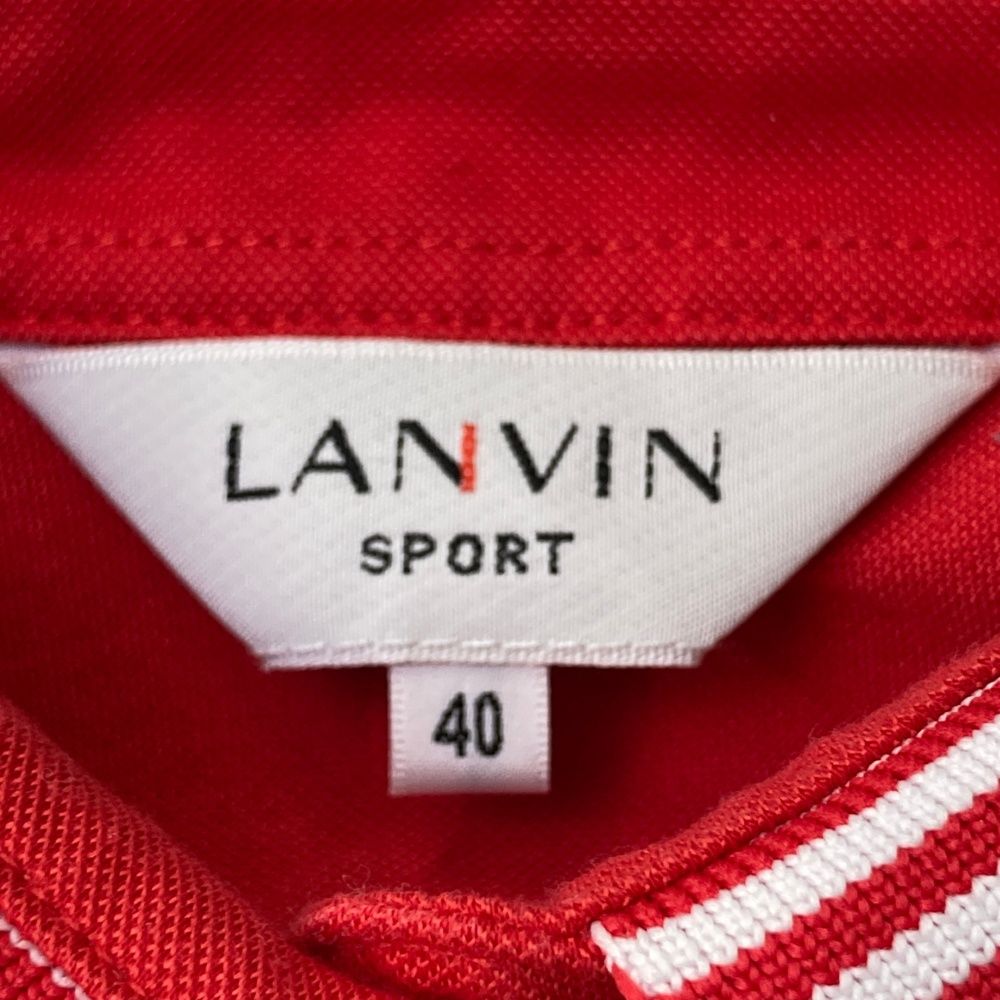 サイズ：40 LANVIN SPORT ランバン スポール 半袖ポロシャツ ロゴ刺繍