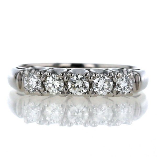 ダイヤ0.47ct 一文字 リング 11.5号 プラチナ 幅広デザイン 新品