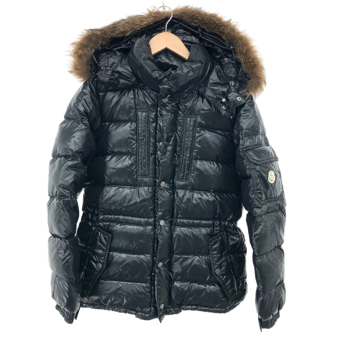 良好 MONCLER モンクレール コヨーテファー ダウンジャケット サイズ 1 ブラック メンズ ROD 後期型 廃版 241005004470