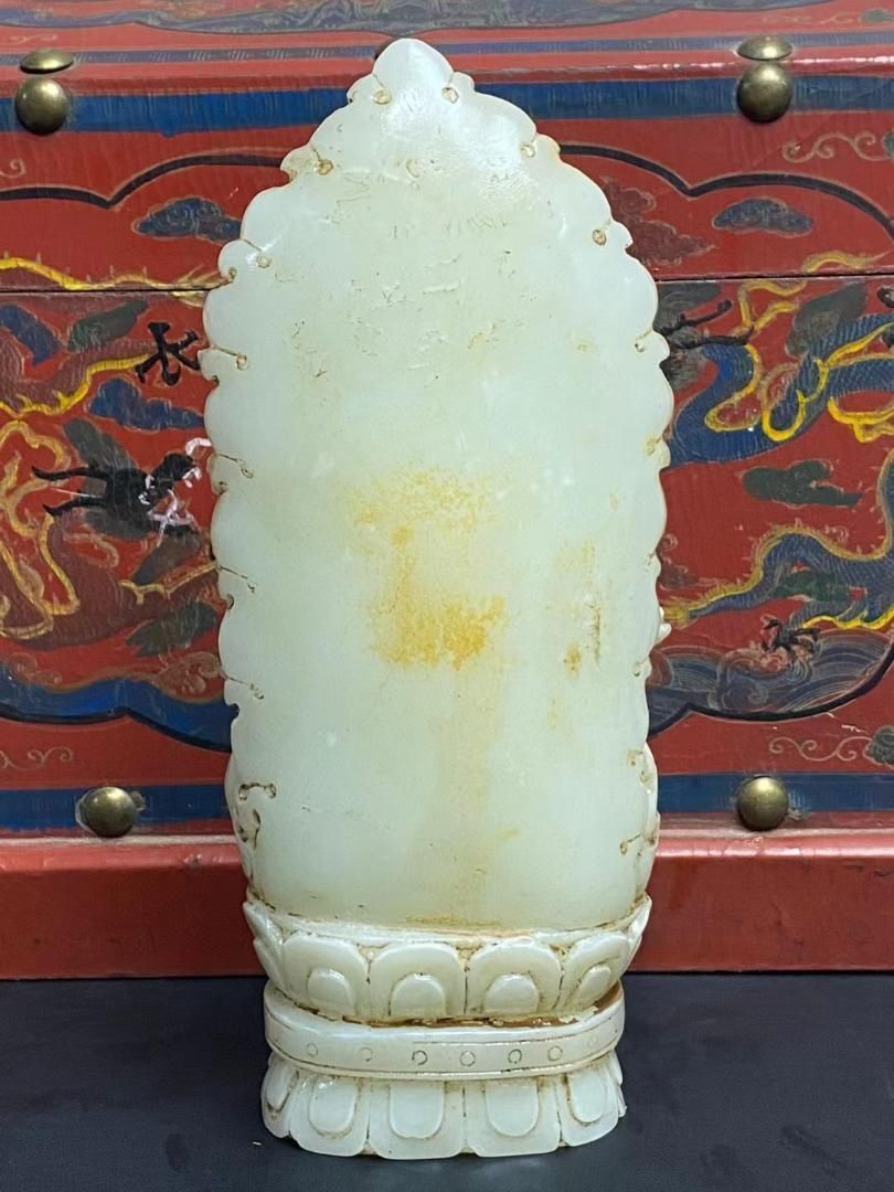 中国古美術・和田玉・観音像・置物・純手彫り・風水開運・供養仏像 
