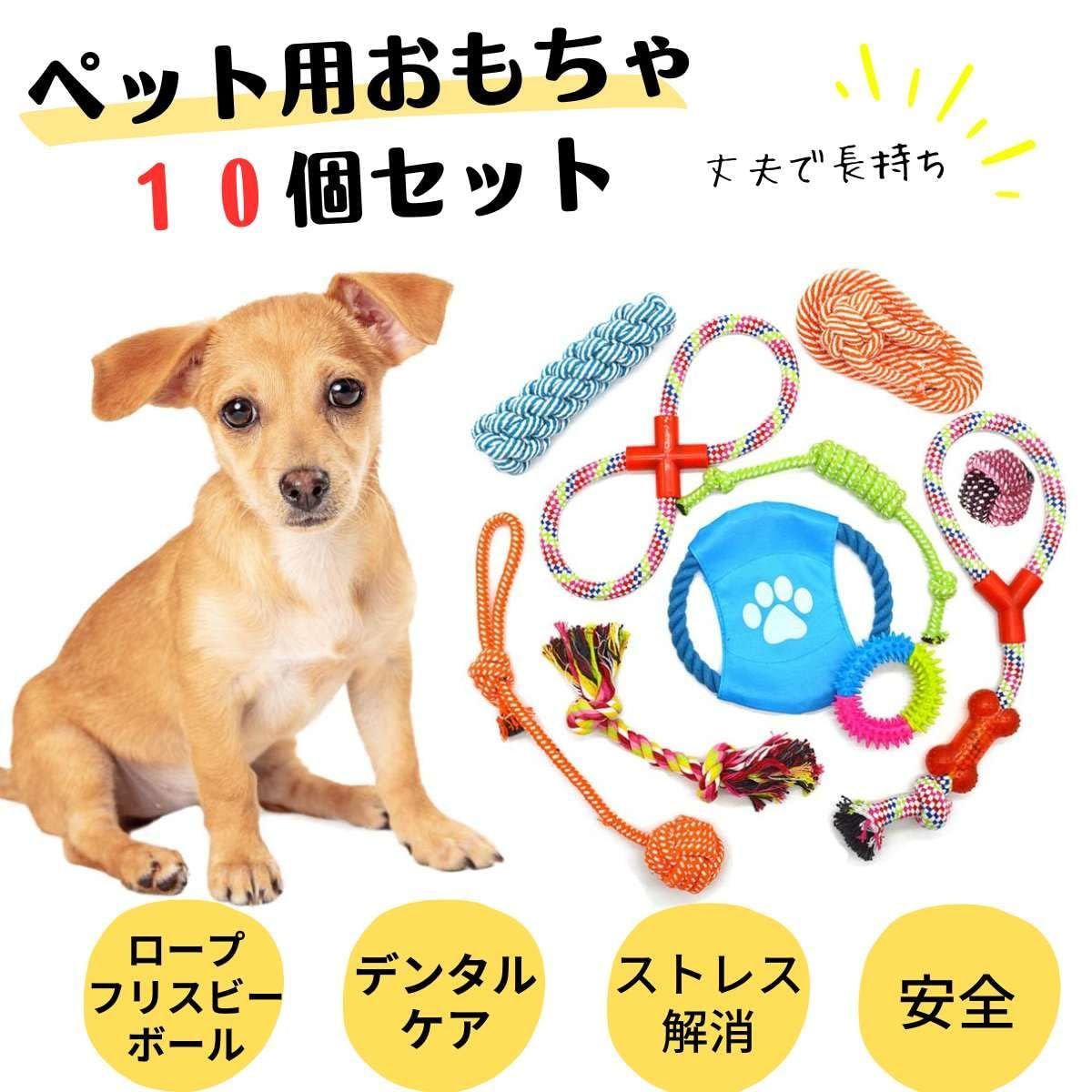 在庫処分】PetGround 犬のおもちゃ10個セット 頑丈 小型犬 中型犬 大型