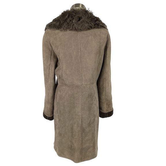 レリアン Leilian イネスエマーシャル INES＆MARECHAL リアルムートンコート 毛皮 ロング ベージュ 7 40表記