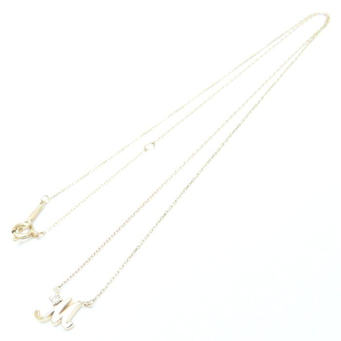 4℃ ヨンドシー イニシャル ネックレス M 1Pダイヤモンド