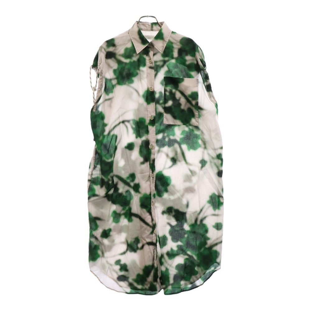 【DRIES VAN NOTEN】花柄 シャツワンピース Green 送料関税込 DRIES VAN NOTEN】花柄 シャツワンピース Green 送料関税込