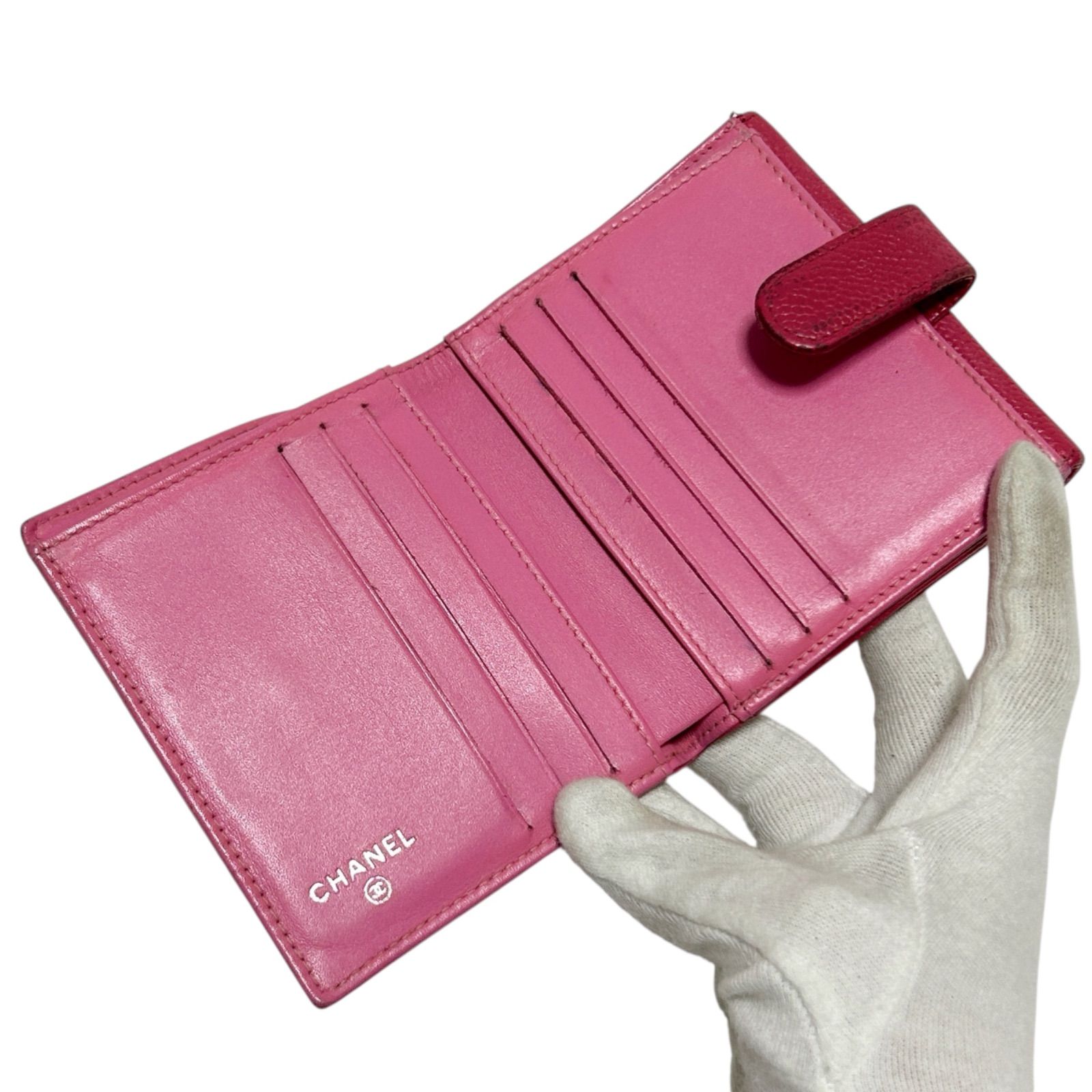 ⭐️新品未使用⭐️　CHANEL　シャネル　CCマーク　二つ折り財布　ピンク 2023年 春夏 CHANEL シャネル 二つ折り財布 ココマーク スモール