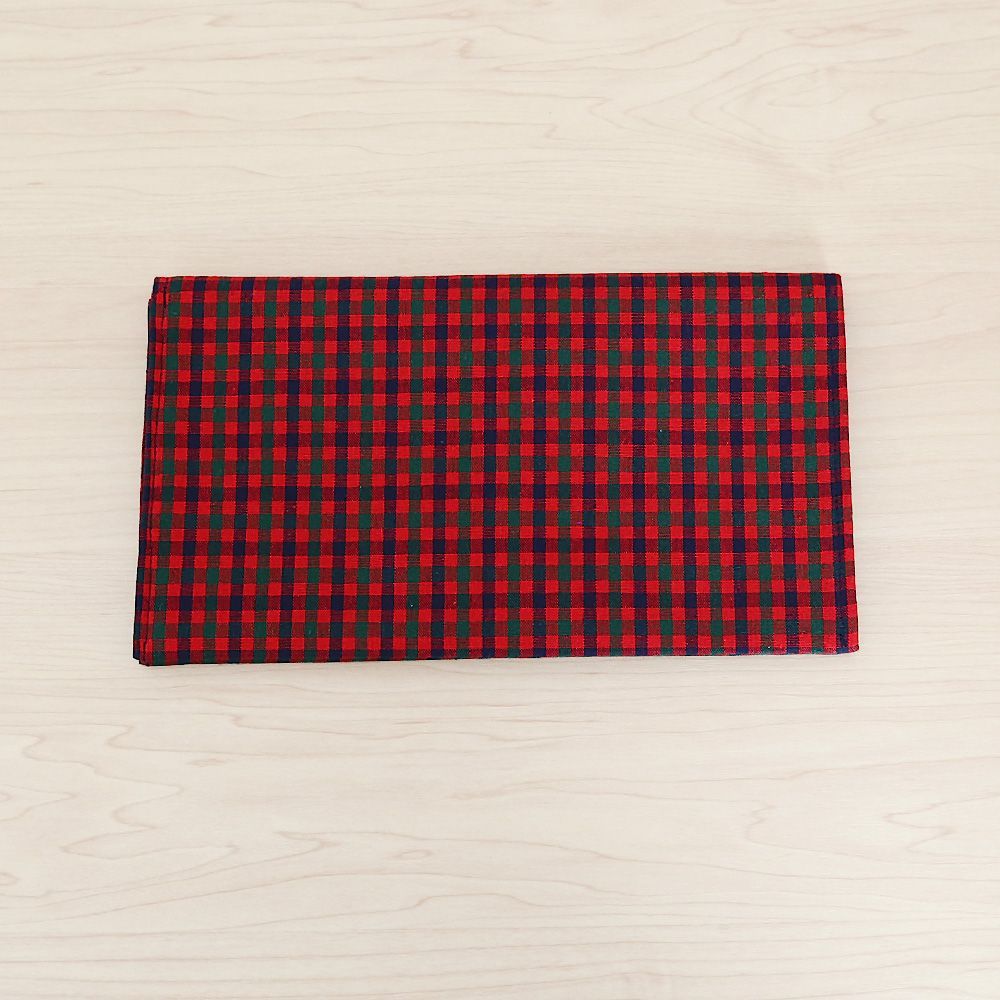 ファミリア風 赤チェック×ネイビー タータンチェック マルチケース