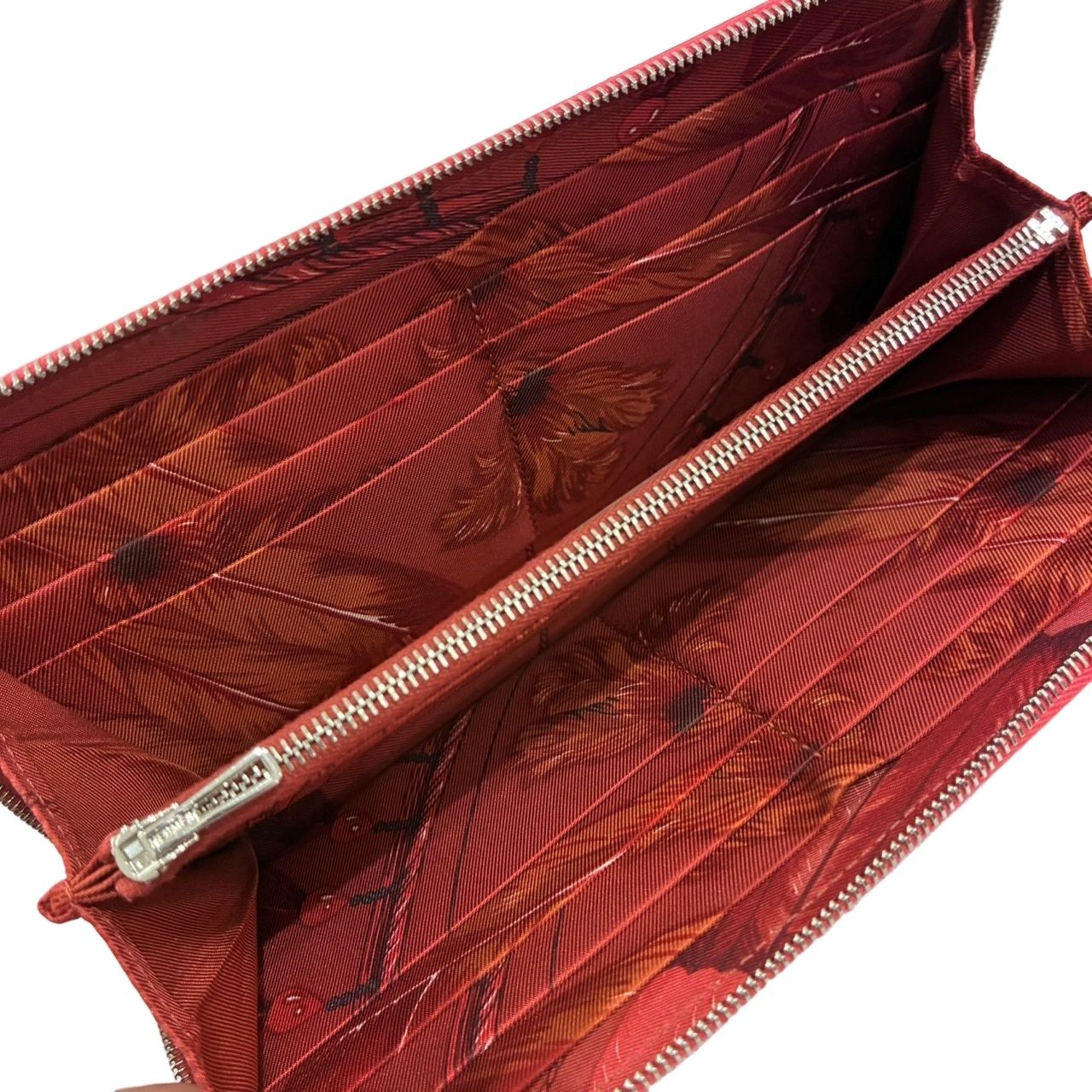 HERMES エルメス アザップシルクイン ロング 長財布 ローズ