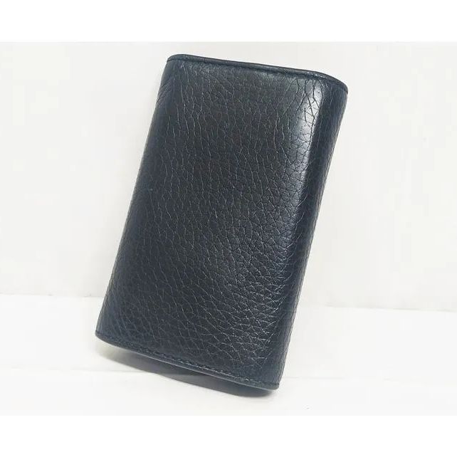 ※併売商品※◆中古◆GUCCI【グッチ】6連キーケース キーリング付き レザー ブラック メンズ　M883
