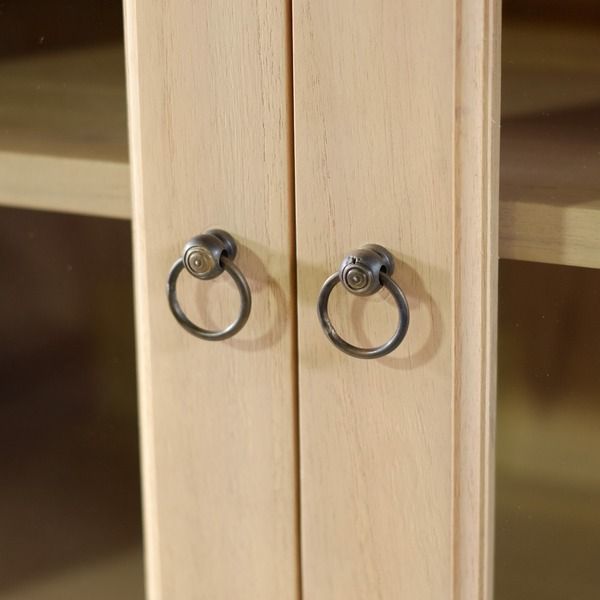 サングラス ハイ キャビネット 85×45×126cm 木製 ミンディ 無垢材 インテリア家具 収納家具 キッチン家具 リビング収納 完成品 代引不可