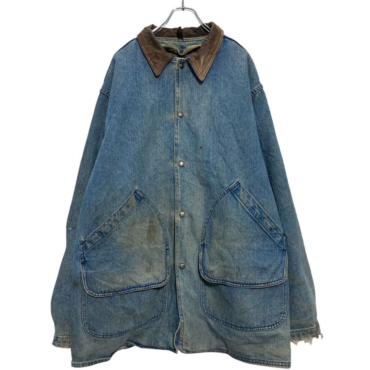 Woolrich デニムカバーオール XL ブルー ウールリッチ 80's～ チョア