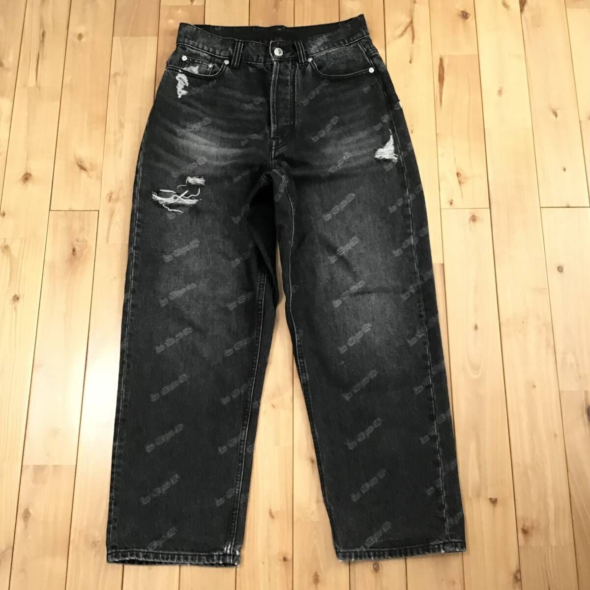 BAPE HEXAGRAMASER DESTROY DENIM PANTS Sサイズ a bathing ape star