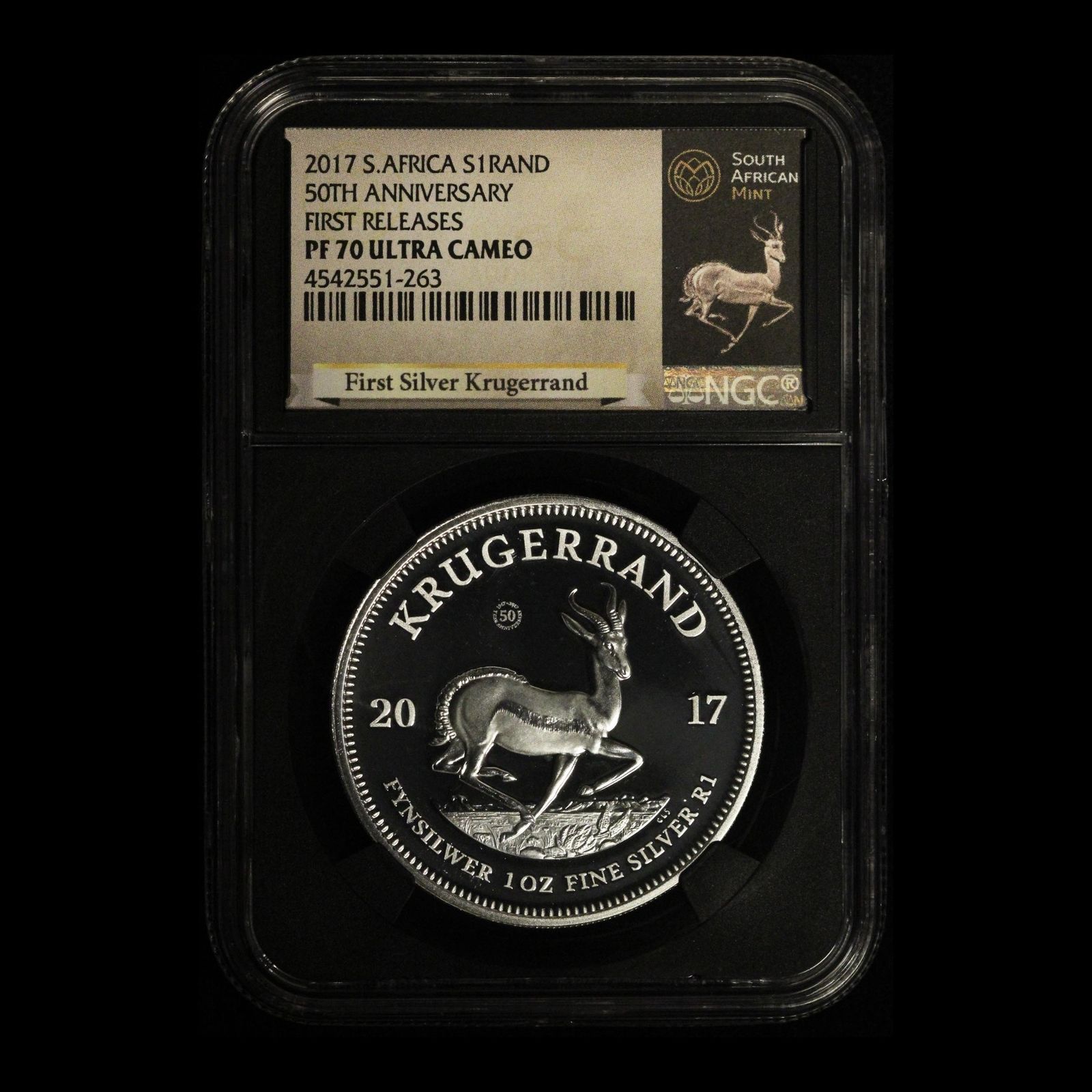 2017 South Africa 1ozt Silver Krugerrand NGC PF70 UCAM - A