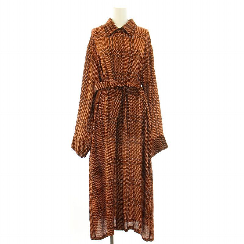 クリスチャンワイナンツ シャツワンピース 総柄 リボン ノーカラー 花柄 S