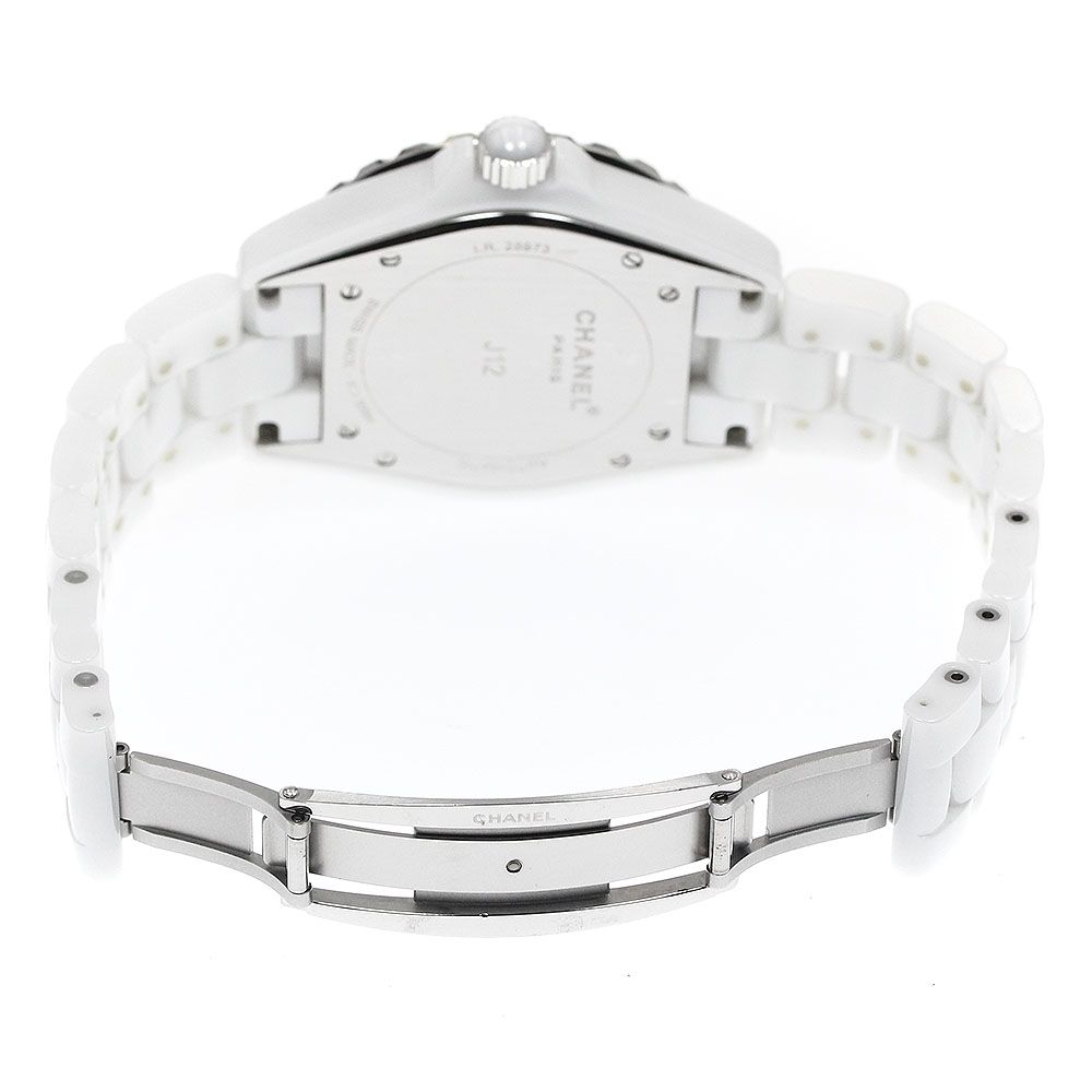 シャネル CHANEL H2011 J12 ピンクサファイアベゼル 白セラミック 12P