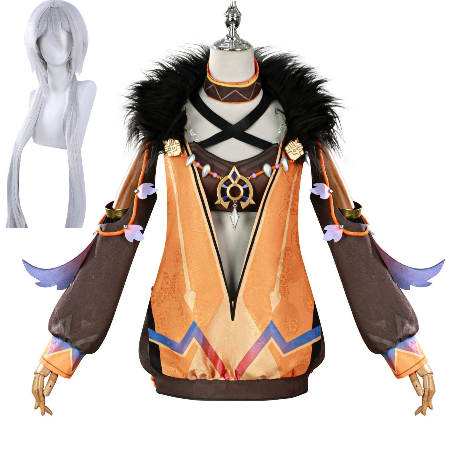 五次元 高品質 原神 ナタ コスプレ 衣装 ウィッグ付き 新キャラ 大人用 仮装 文化祭 Genshin Impact コスプレ 変装 プレゼント 祭り仮装 コス BJ0919ML04