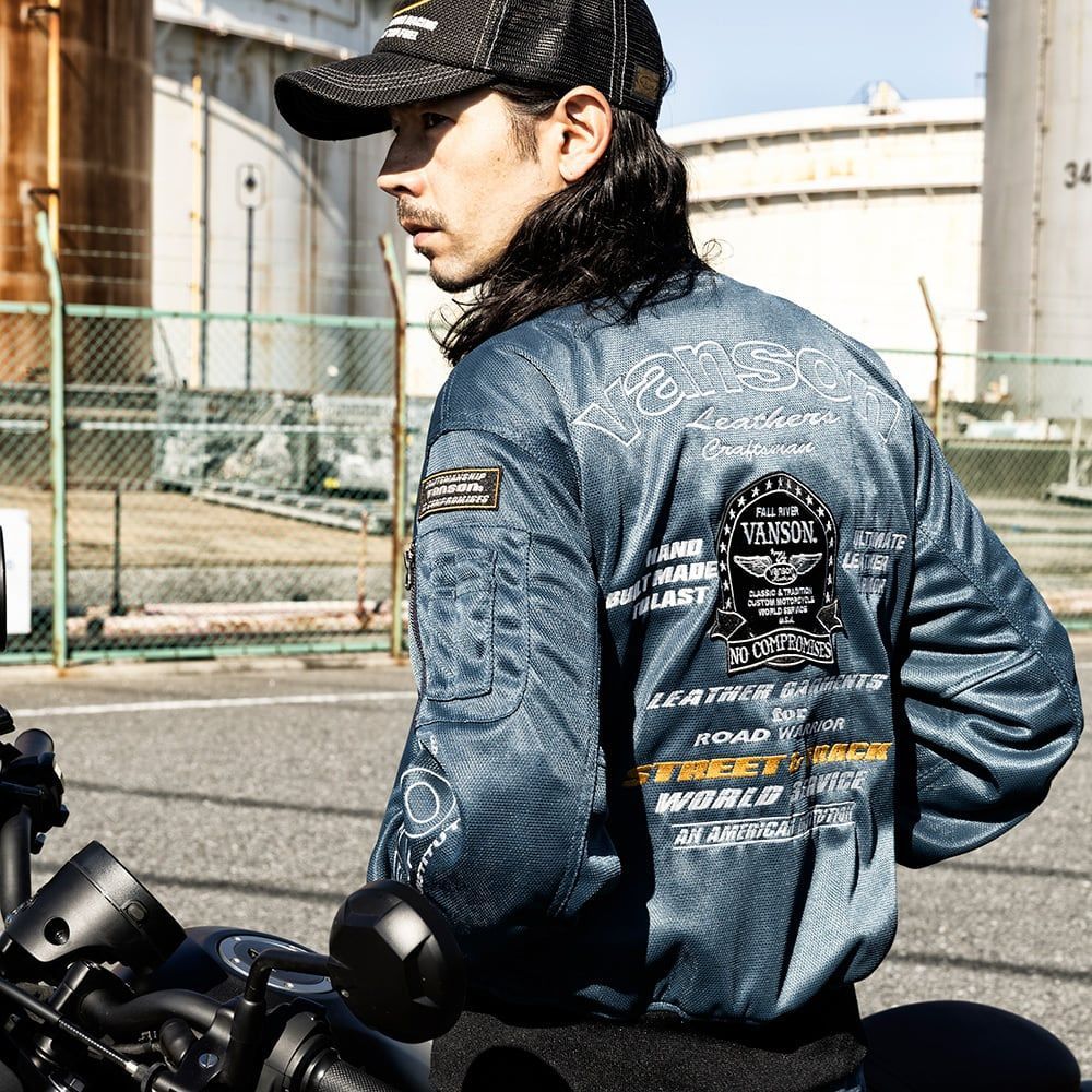 VANSON バンソン バイクウェア MA-1 中古 2XL プロテクター付き 楽天