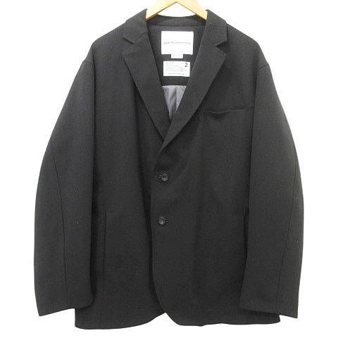 ホワイトマウンテニアリング White Mountaineering 美品 24AW WINDSTOPPER LAPEL JACKET ダブルブレスト ジャケット 無地 2 黒 ブラック