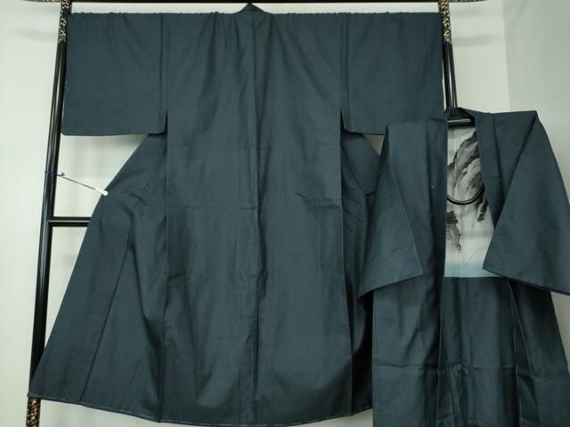 平和屋着物●男性 紬 アンサンブル 長羽織 120亀甲 総詰め 正絹 DAAS3082ps