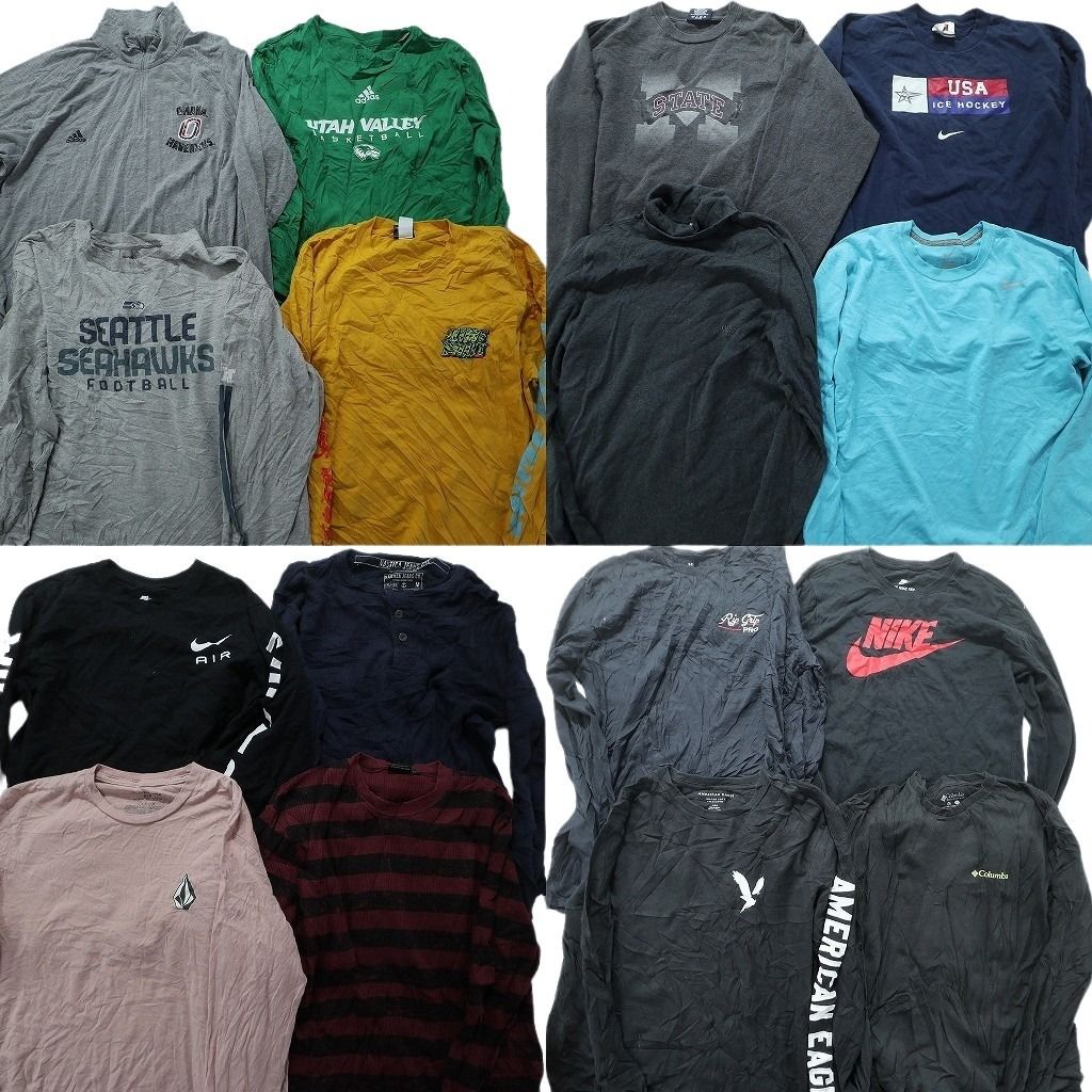 古着卸 まとめ売り ブランドMIX 長袖Tシャツ 16枚セット (メンズ M /L ) ナイキ ジャンスポ コロンビア バンズ アメリカンイーグル MW2963