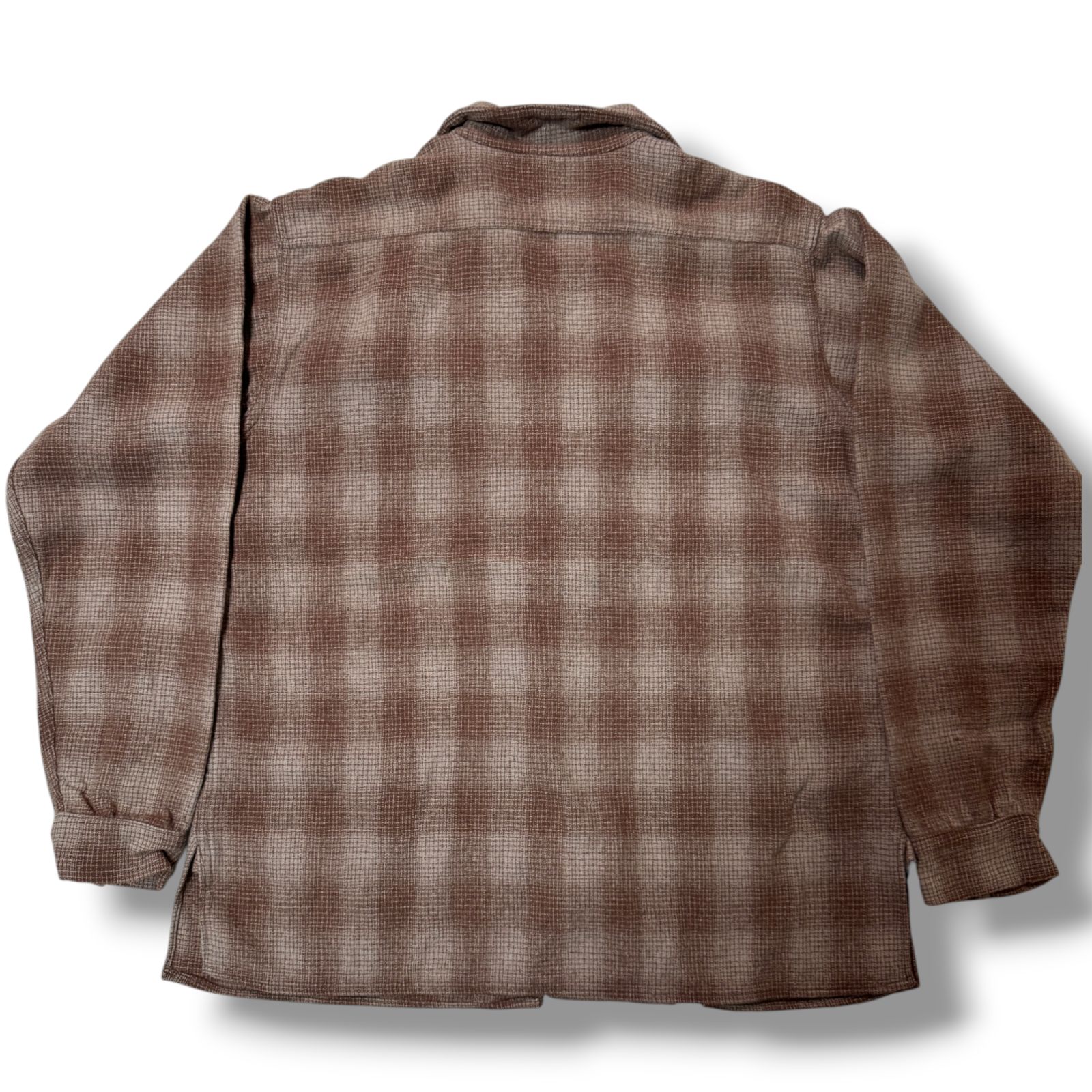 50s - 60s Brent 開襟シャツ ウールシャツ Mサイズ オンブレ