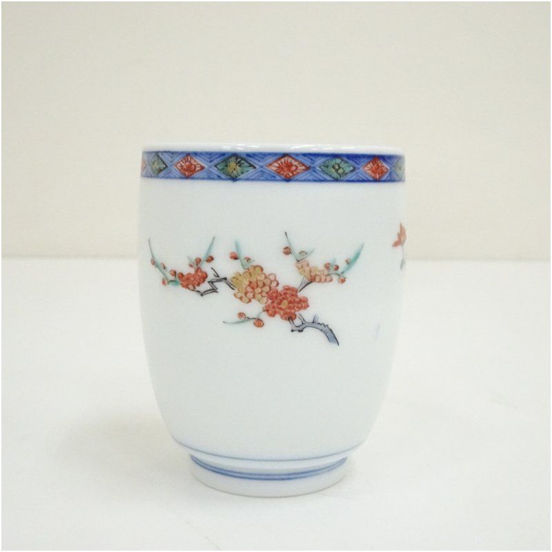 有田焼 人間国宝 十三代 酒井田柿右衛門造 染錦花実地