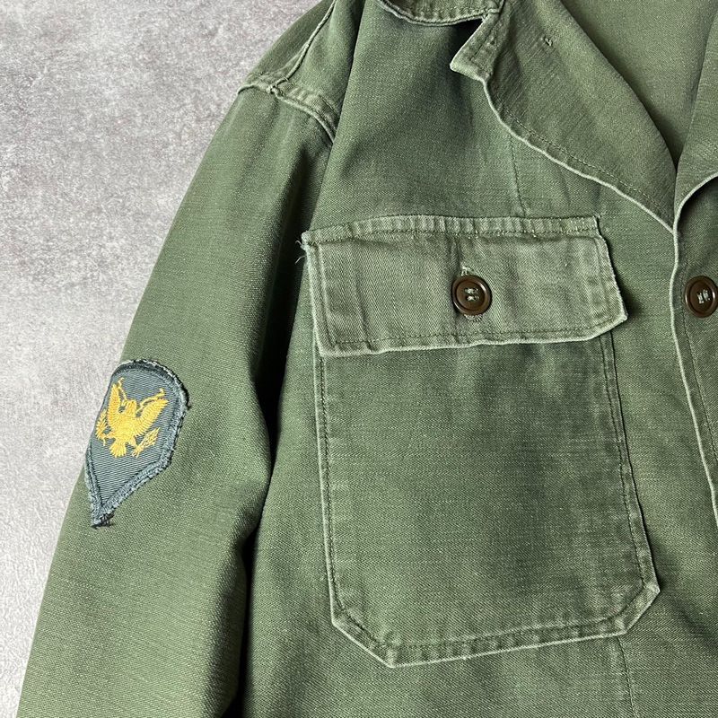 一点物！ us army OG-107 ユーティリティシャツ 50s 実物 50s US ARMY 米軍実物 OG-107 コットン サテン ユーティリティ シャツ