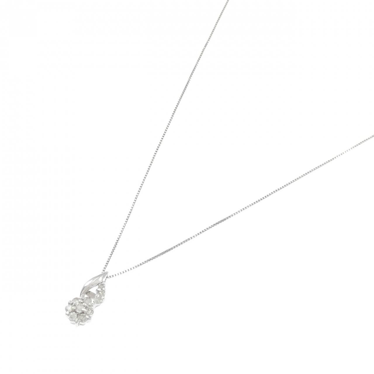 750WG|K18WG ダイヤモンド ネックレス 0.10CT