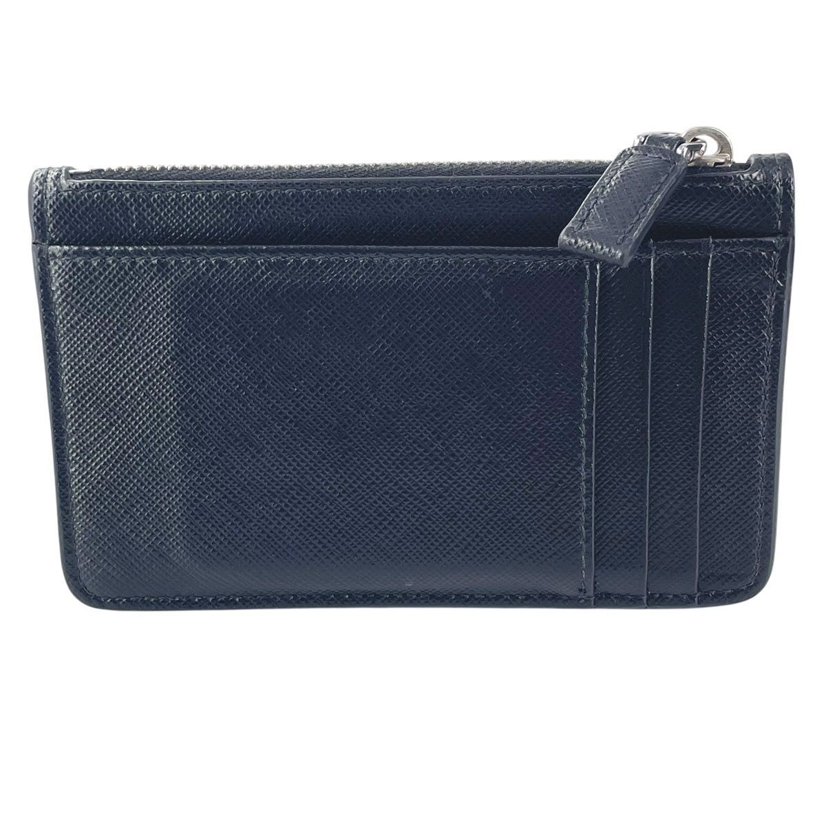 中古】 PRADA プラダ サフィアーノトライアングル カードケース コイン 