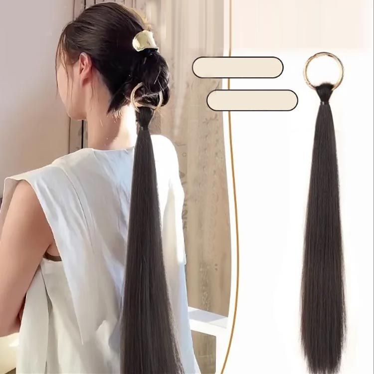 【30%OFF】 ブラジル 人毛ポニーテール 100% ストレート ラップ レミー ヘアケア・カラー・スタイリング