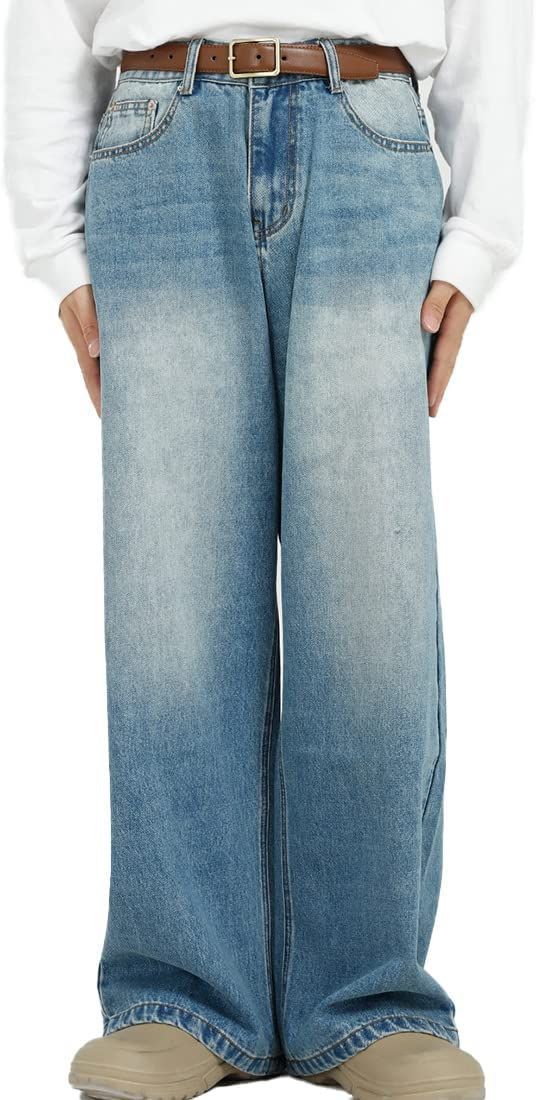 Size XL_Color ブルー ラクエスト Laquest 超ワイド シルエット デニム ワイドパンツ XL