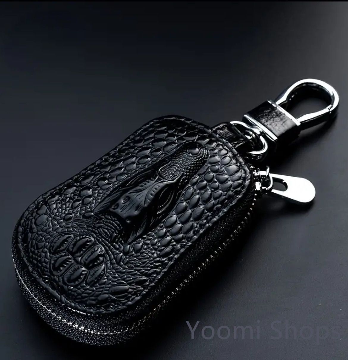 【新品】キーケース クロコダイル風 キーバッグ牛革かっこいい スマートキー メンズ 革 車 アウトドア小型おしゃれ シンプル 多様性 小さめ 安い ドラゴン 龍 辰  黒  赤y82
