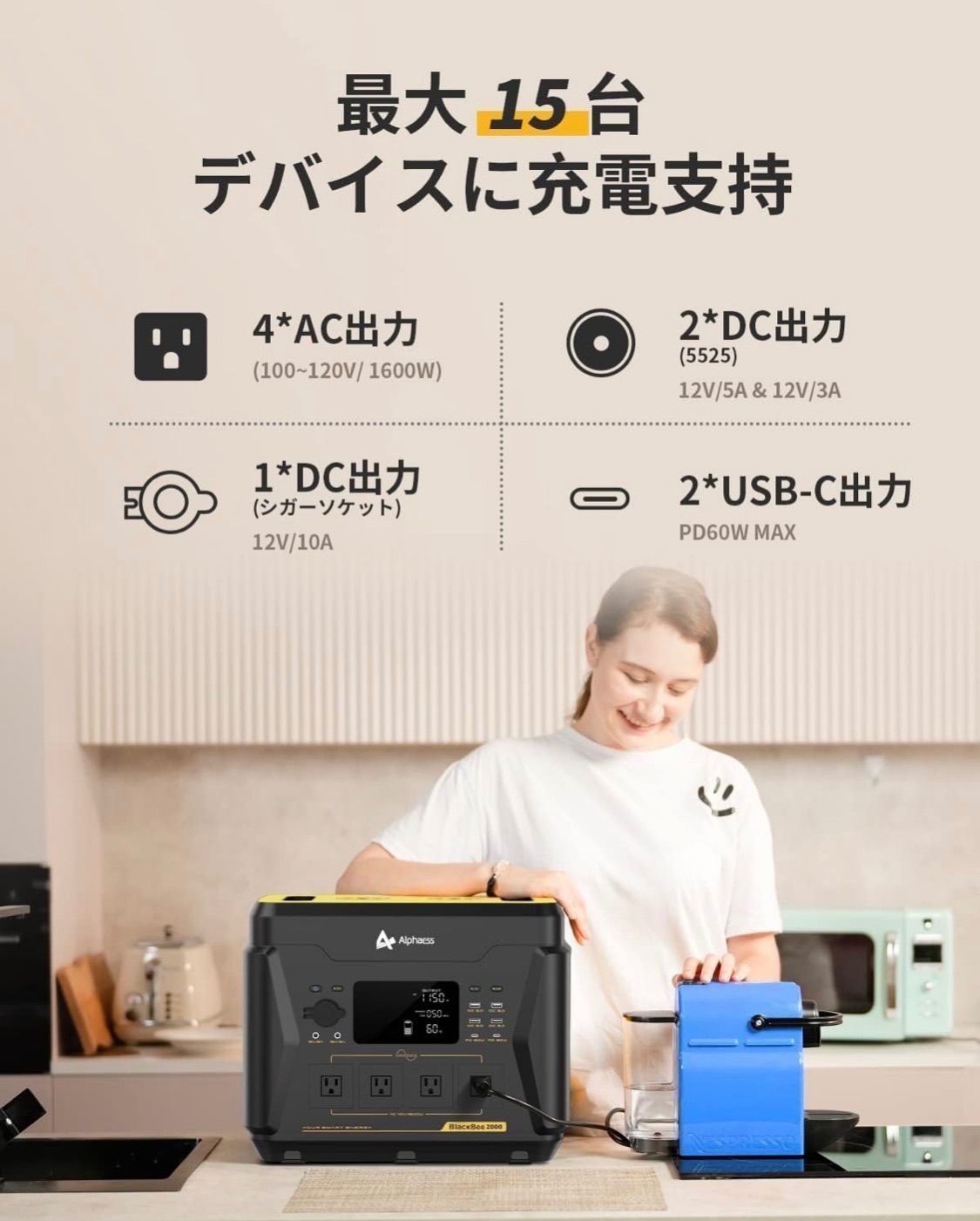 2200 Whポータブル電源