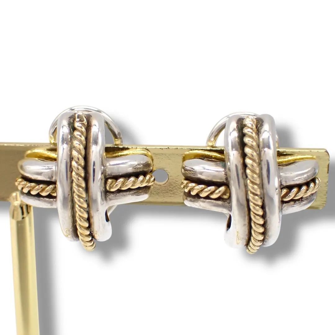 ティファニー シグネチャークロス 750 925 イヤリング コンビ 4354