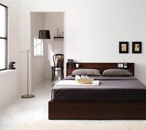 セミダブルベッド マットレス付き コンセント付き 収納ベッド 収納機能付き 収納付き 【Ever】 エヴァー 【マルチラススーパースプリングマットレス付き】 セミダブルサイズ セミダブルベ