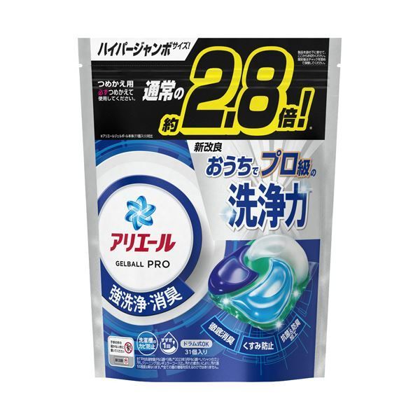 まとめ P＆Gアリエール ジェルボールプロ つめかえ用 ハイパージャンボサイズ 1パック 31個 ×5セット