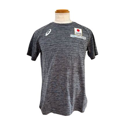 【新品・未使用】ASICS アシックス 日本代表公式トレーニングTシャツ Lサイズ パフォーマンスブラック 2171A002