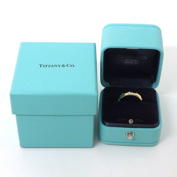 ティファニー Tiffany & Co. リング ドッツ ダイヤモンド K18YG PT950