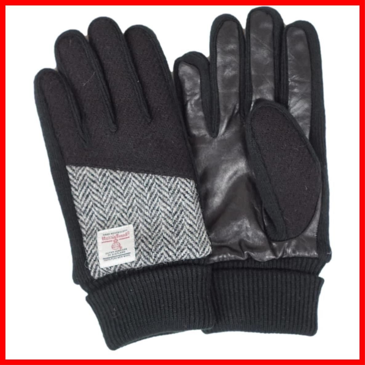 人気商品 商品 ハリスツイード レザー スマホ対応 手袋 メンズ 裏起毛 シープ 24ｃｍ スリーピング ケース付き