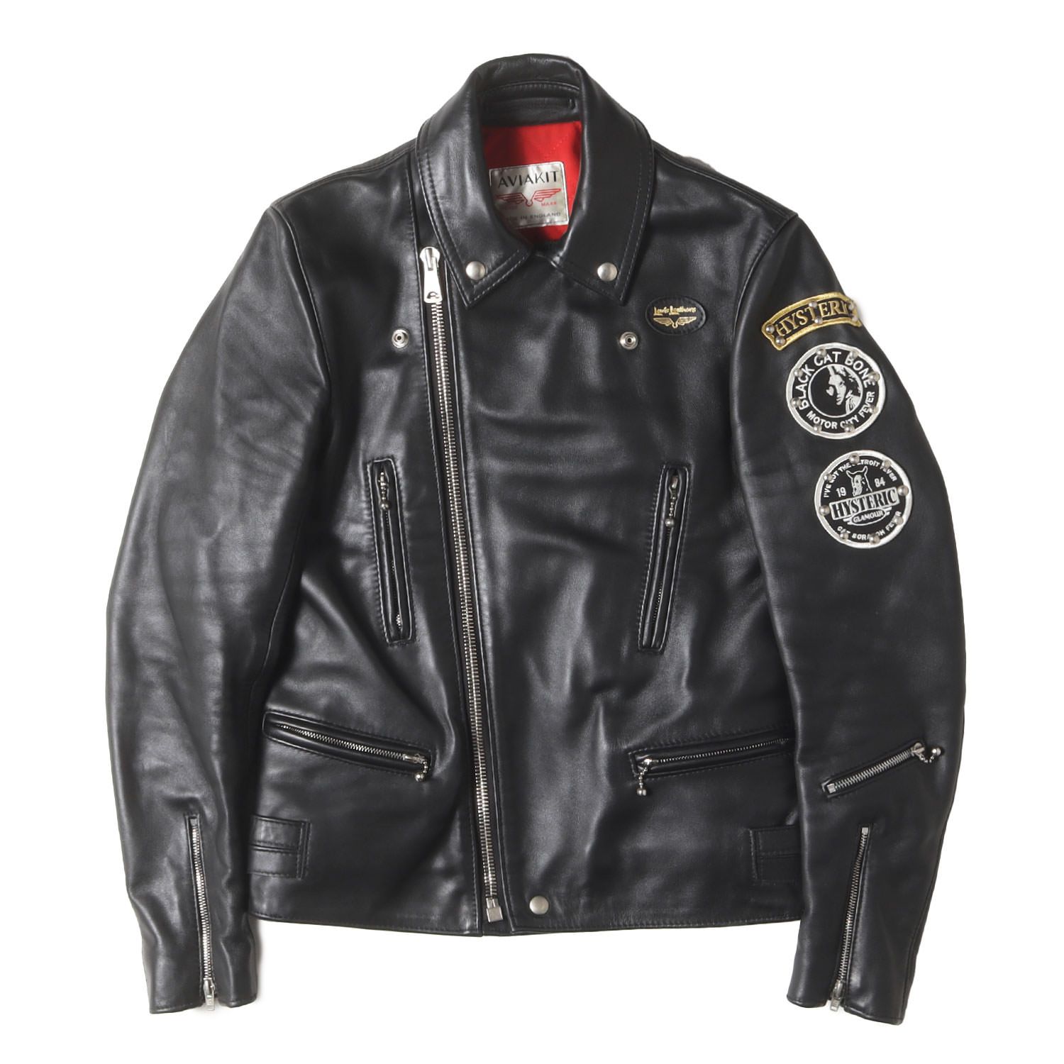 HYSTERIC GLAMOUR ヒステリックグラマー ジャケット ブラック 黒 サイズ M | Lewis Leather ライトニング レザー ダブルライダースジャケット LIGHTNING JACKET | コラボ メンズ