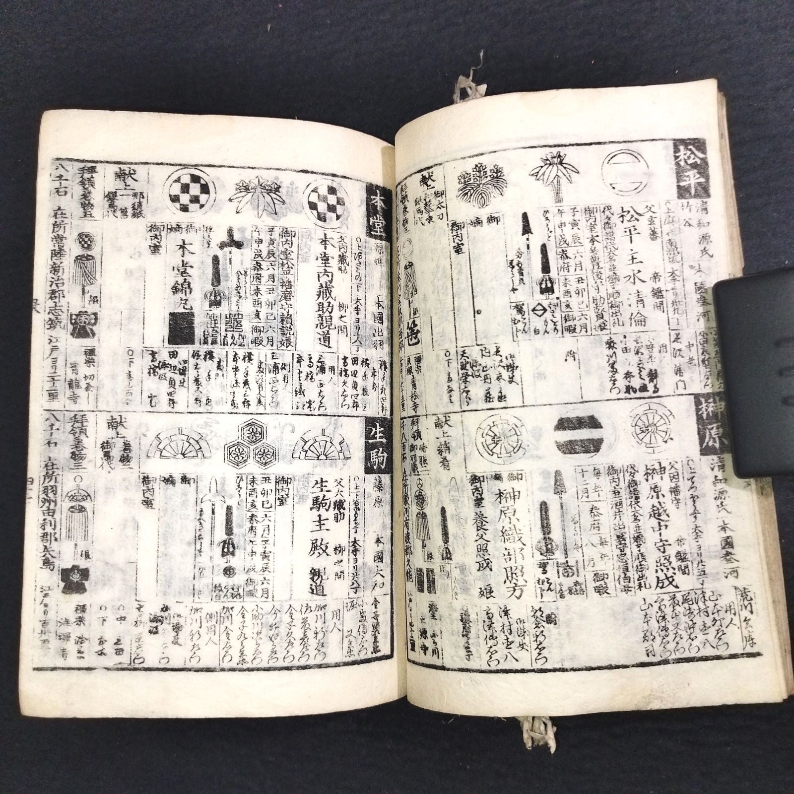 絵入 家紋 槍印 火消◇弘化武鑑◇武士 武家 絵本 江戸 時代物 浮世絵