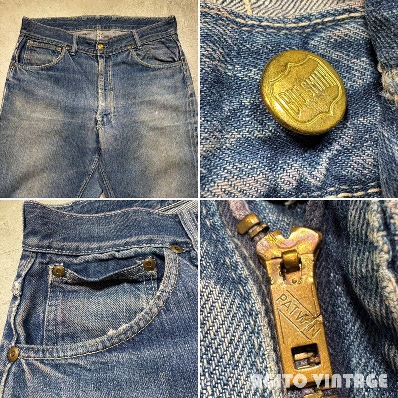 50's BIG SMITH Buckaroo デニムパンツ ウェスタンライン セルヴィッジ