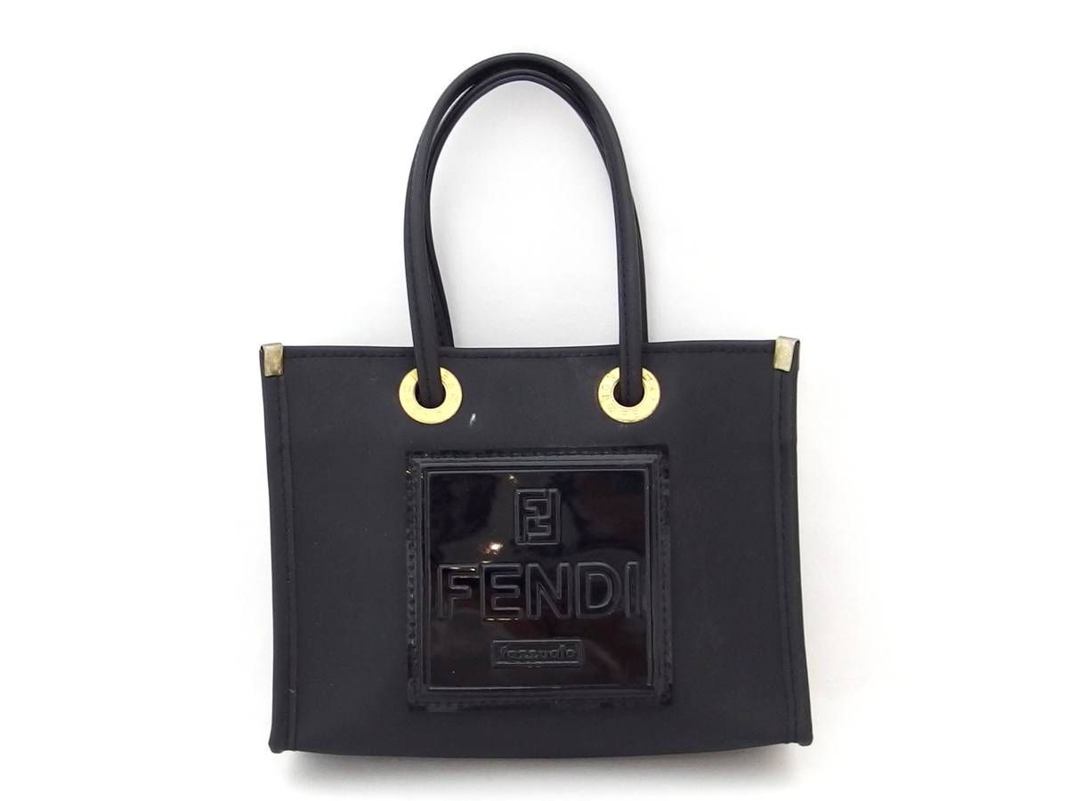 FENDI ラバー バッグ ミニバッグ エナメルハンドポーチFazzuolo
