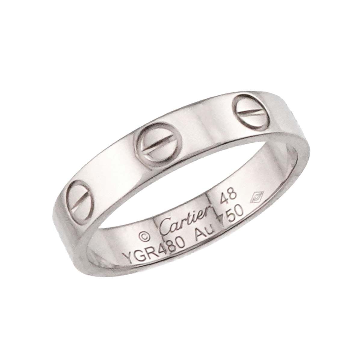 カルティエ Cartier ミニラブ #48 リング K18 WG ホワイトゴールド 750  